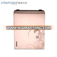 Flower printing wall mounted 304 stainless steel triple kitchen paper towel dispenser