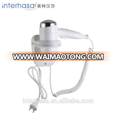 Professional wall mounted ABS plastic electric travel hair dryer for hotel bathroom